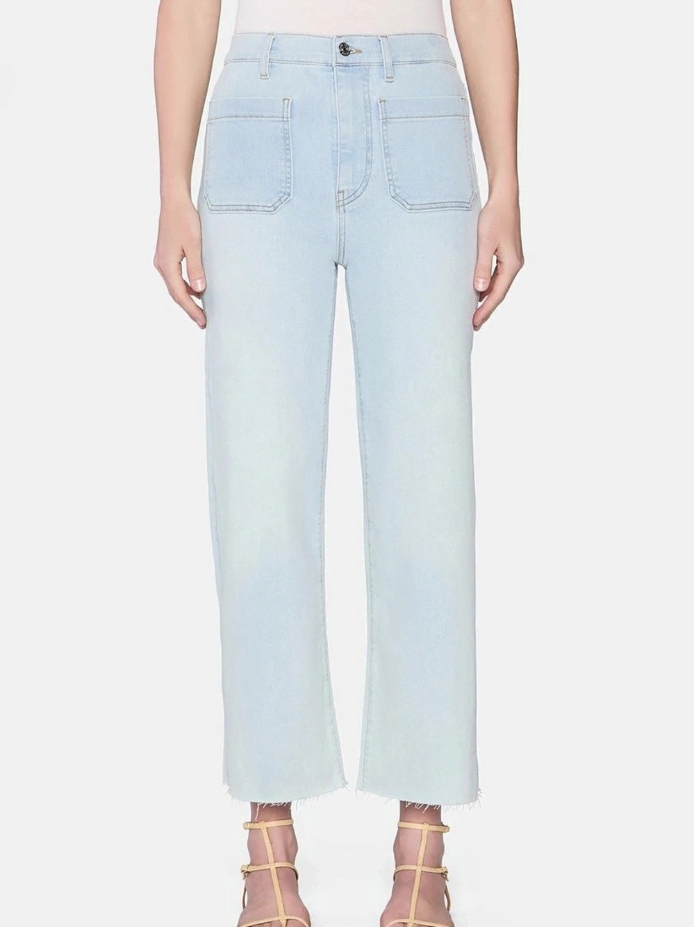 FRAME The Anchor Patch Pocket Jeans Blue Waist 25 Stretch